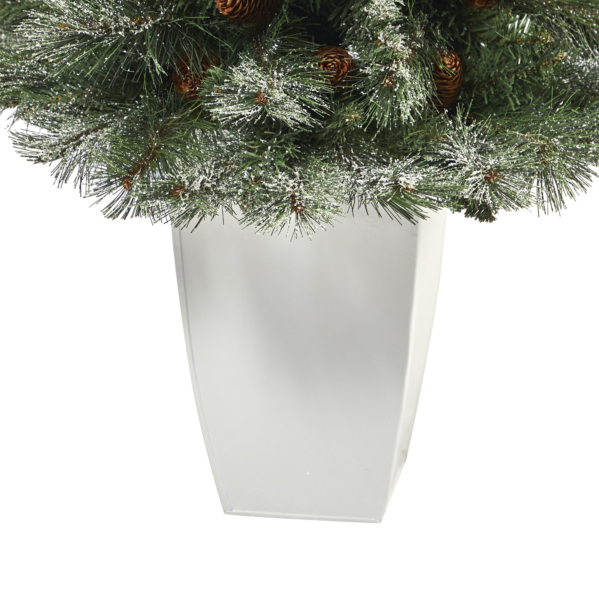 3.5' Snowed French Alps Mountain Pine Artificial Christmas Tree w/ 135 Bendable