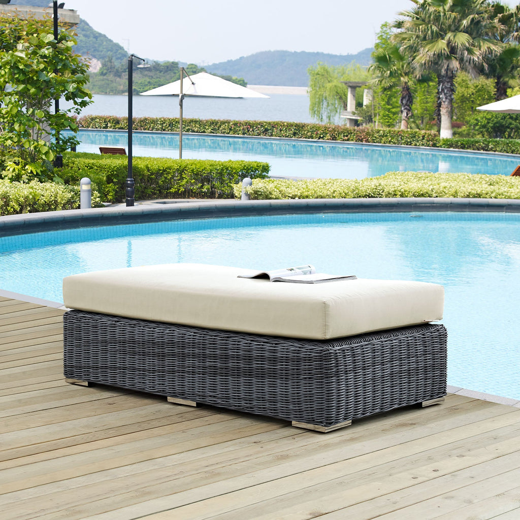 Summon Outdoor Patio Sunbrella¨ Rectangle Ottoman by Modway
