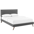 Virginia Fabric Queen Platform Bed with Round Splayed Legs by Modway