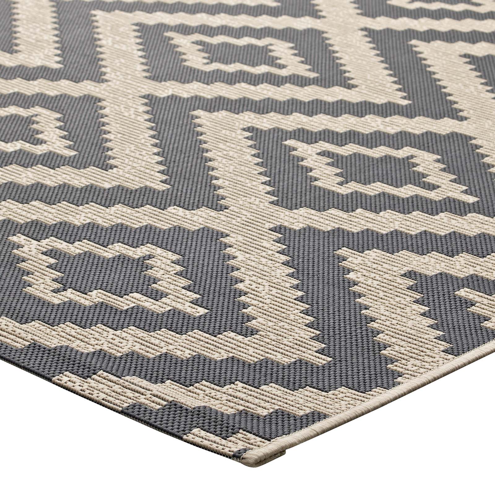 Jagged Geometric Diamond Trellis Indoor and Outdoor 5x8 Area Rug by Modway