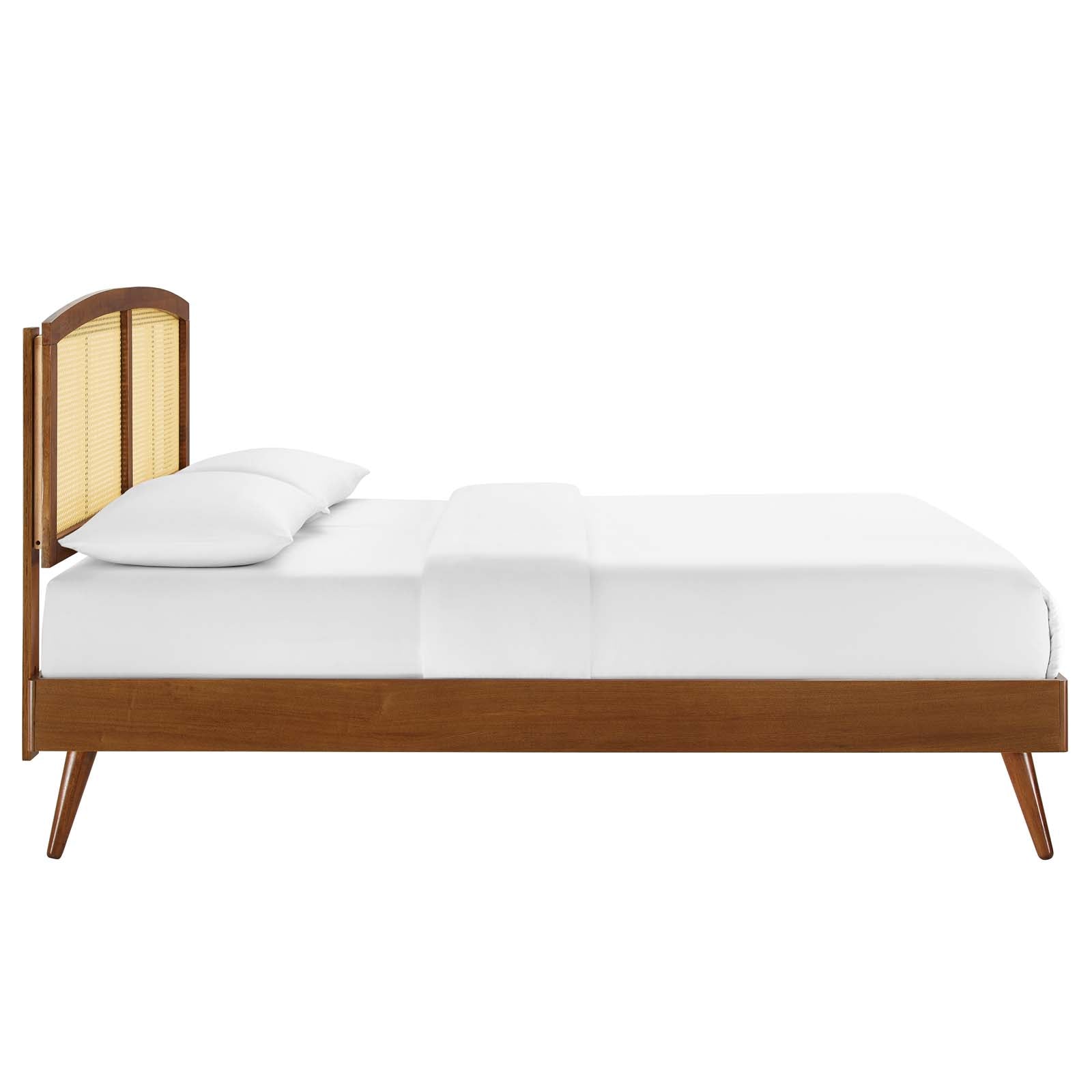 Sierra Cane and Wood King Platform Bed With Splayed Legs by Modway