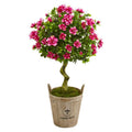 3' Azalea Artificial Topiary Tree in Farmhouse Planter
