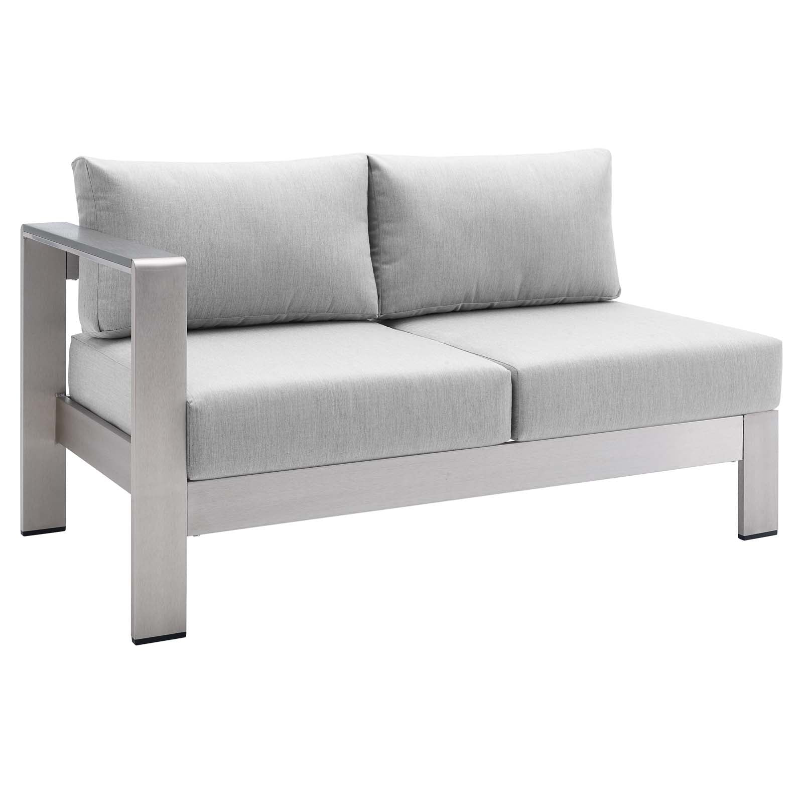 Shore Sunbrella¨ Fabric Aluminum Outdoor Patio Left-Arm Loveseat by Modway