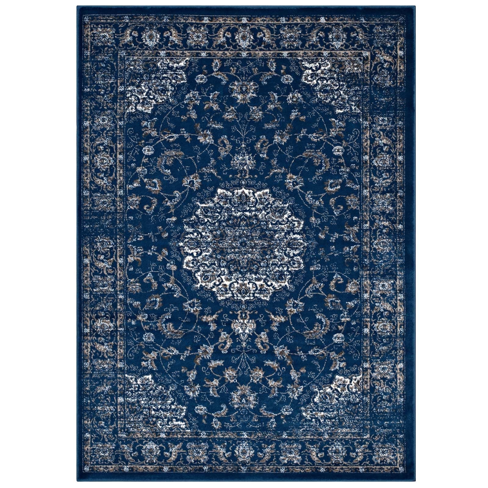 Lilja Distressed Vintage Medallion 5x8 Area Rug by Modway