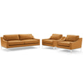 Harness 3 Piece Stainless Steel Base Leather Set by Modway