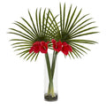Fan Palm and Calla Lily Artificial Arrangement