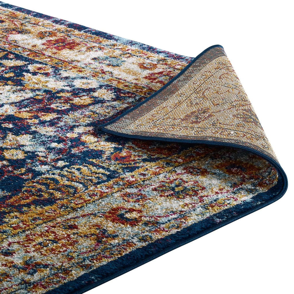 Entourage Jessa Distressed Vintage Floral Lattice 5x8 Area Rug by Modway