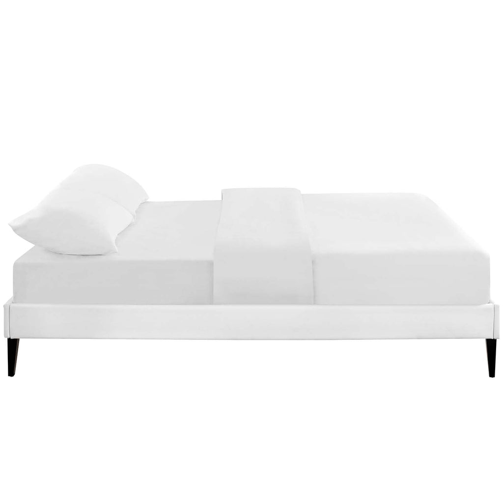 Tessie Vinyl Queen Bed Frame with Squared Tapered Legs by Modway