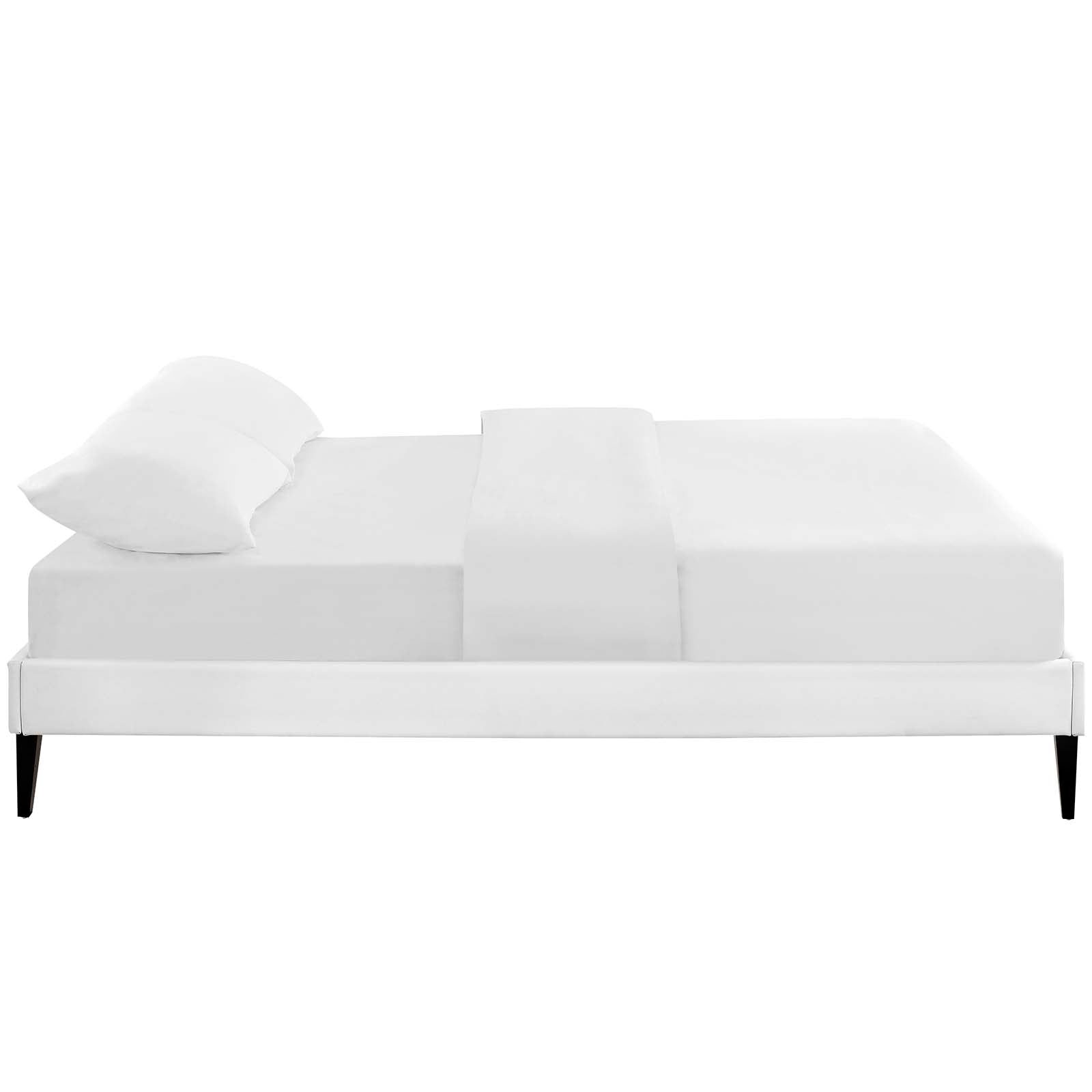 Tessie Vinyl Queen Bed Frame with Squared Tapered Legs by Modway