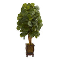 4.5' Fiddle Leaf Artificial Tree in Decorative Planter