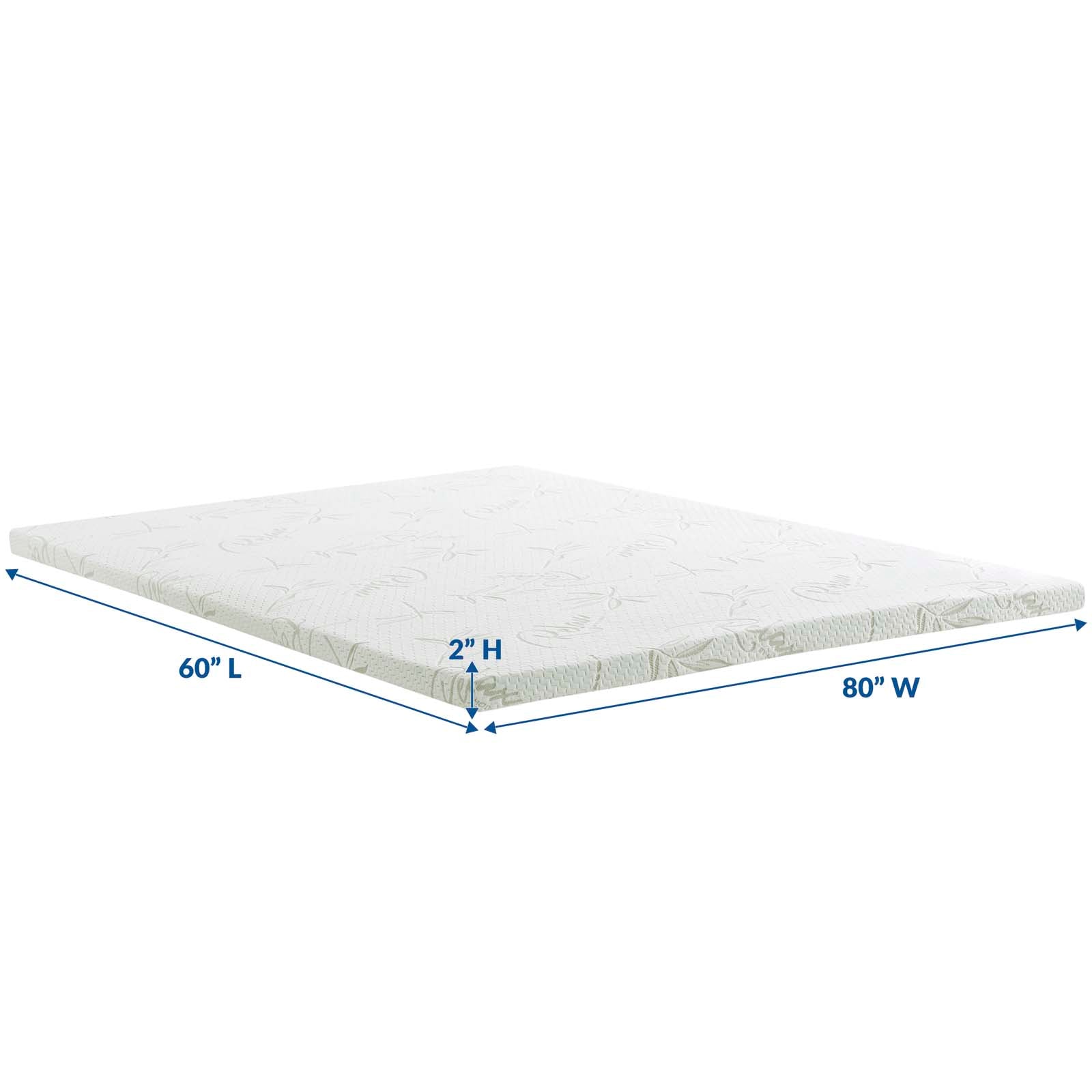 Relax Queen 2" Gel Memory Foam Mattress Topper by Modway