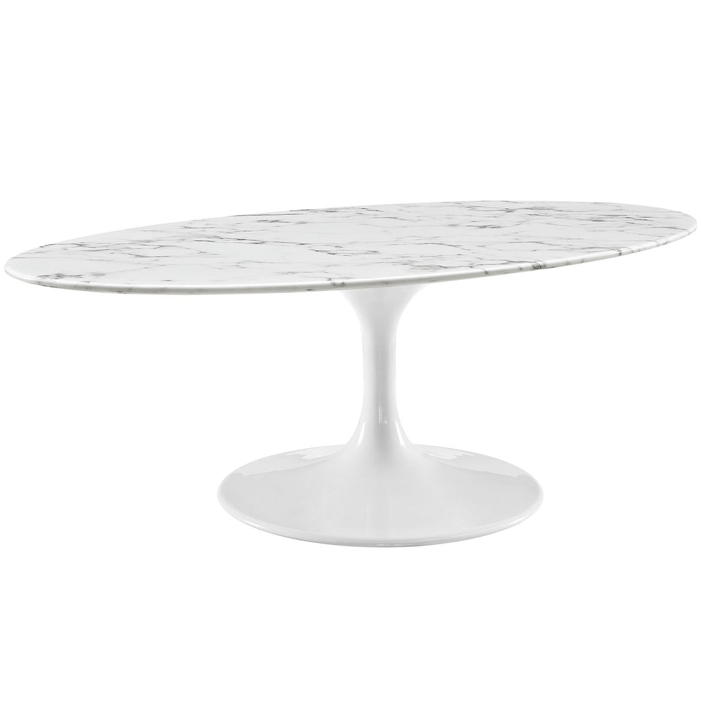 Lippa 48" Oval Faux Marble Coffee Table by Modway