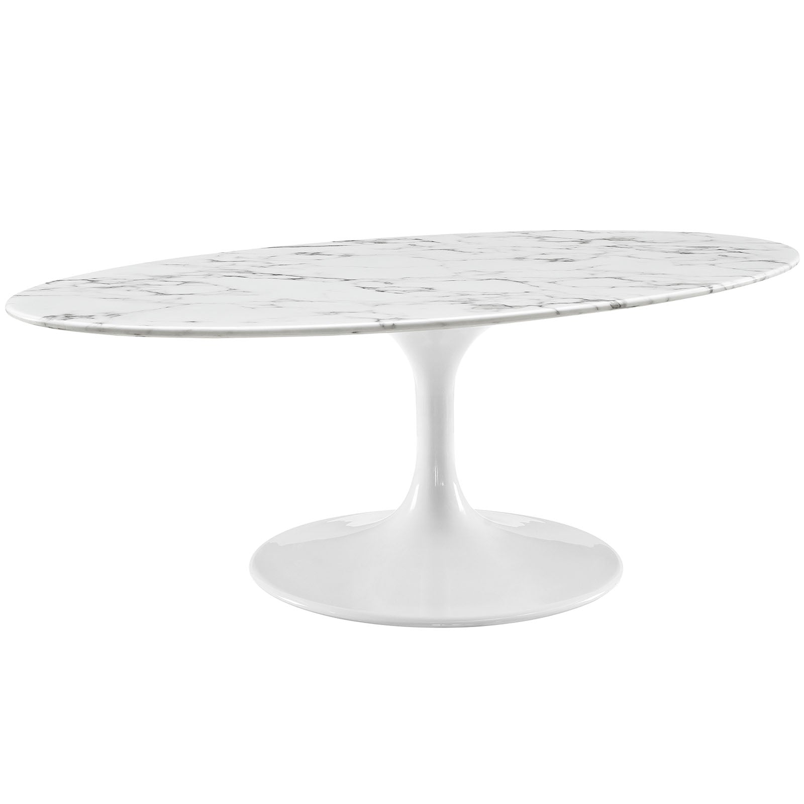 Lippa 48" Oval Faux Marble Coffee Table by Modway