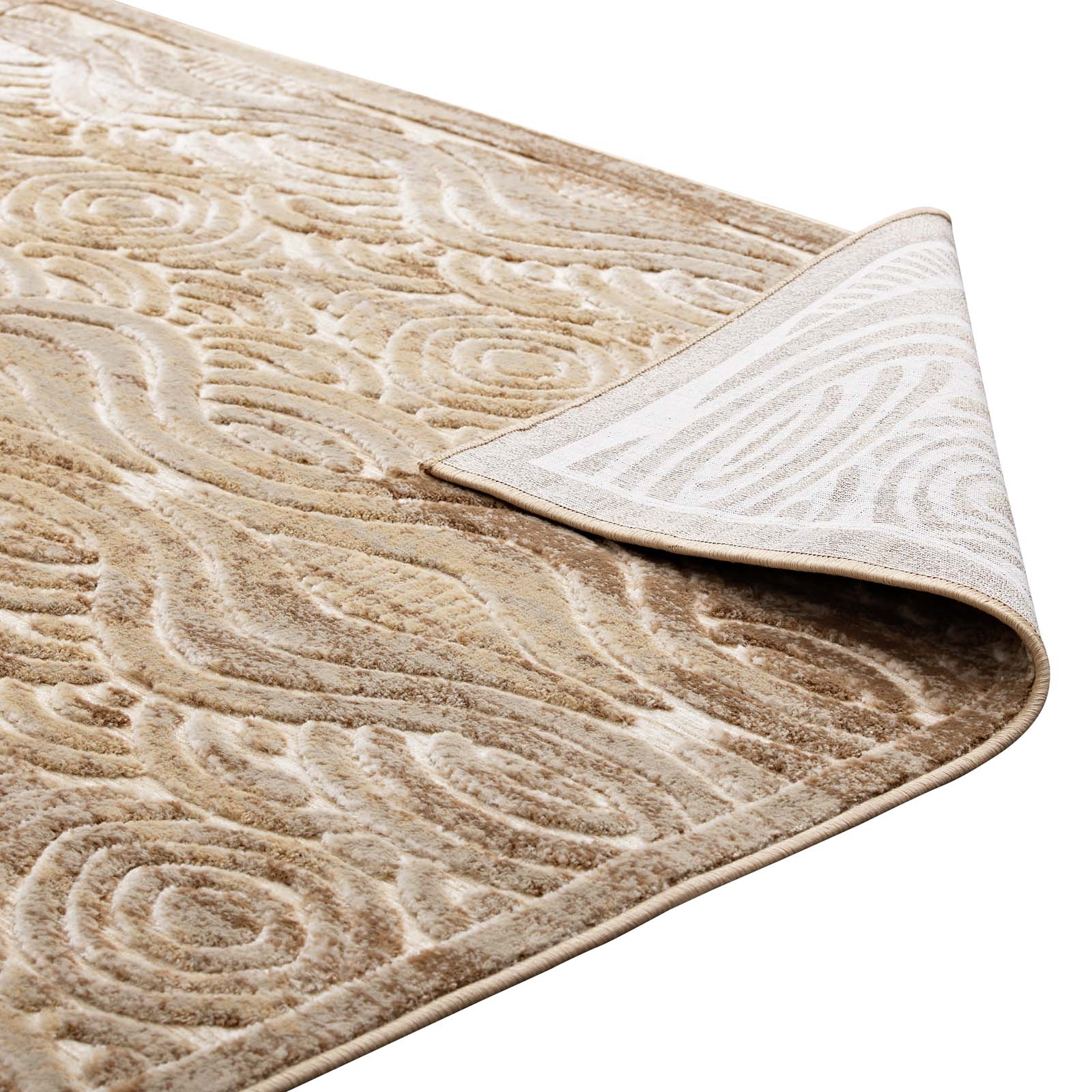 Kennocha Rustic Vintage Abstract Waves 5x8 Area Rug by Modway