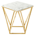 Vertex Gold Metal Stainless Steel End Table by Modway
