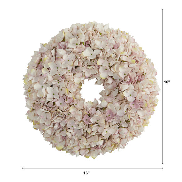 16" Hydrangea Artificial Wreath