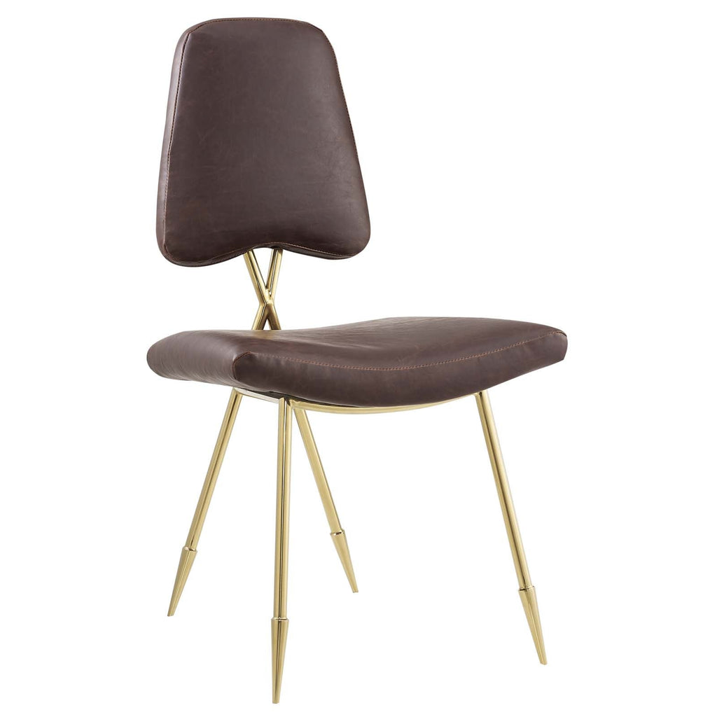 Ponder Antique Faux Leather Dining Side Chair by Modway