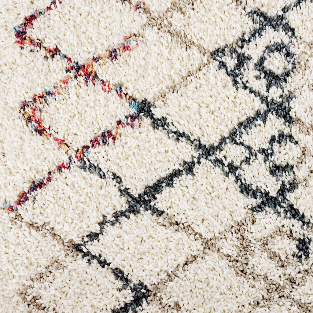 Skadi Rainbow Diamond Shag Area Rug in Multicolor