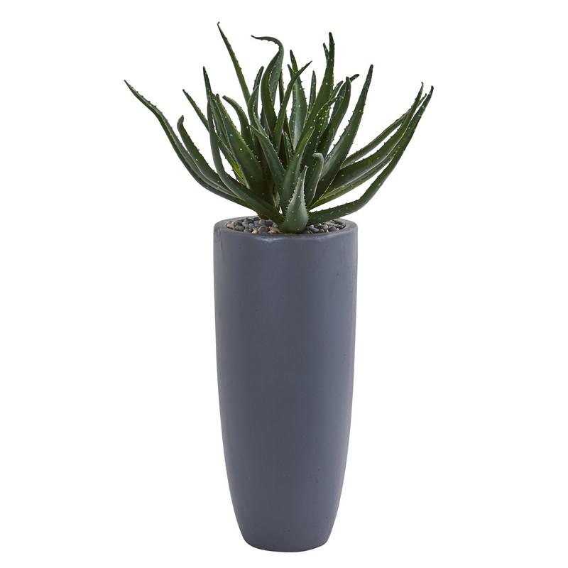 29"  Aloe Artificial Plant in Gray Planter