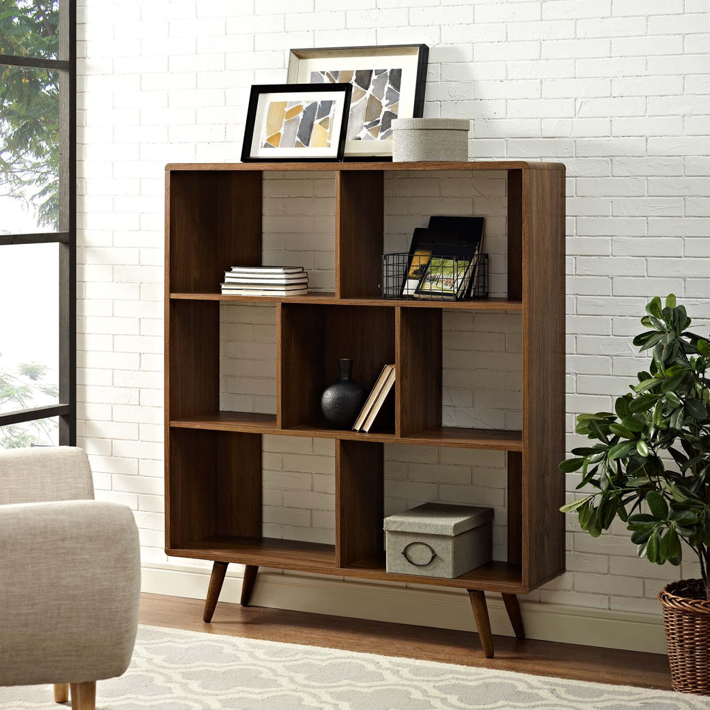 Transmit 7 Shelf Wood Grain Bookcase by Modway