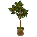42"  Magnolia Leaf Artificial Tree in Decorative Metal Planter