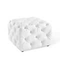 Amour Tufted Button Square Faux Leather Ottoman by Modway