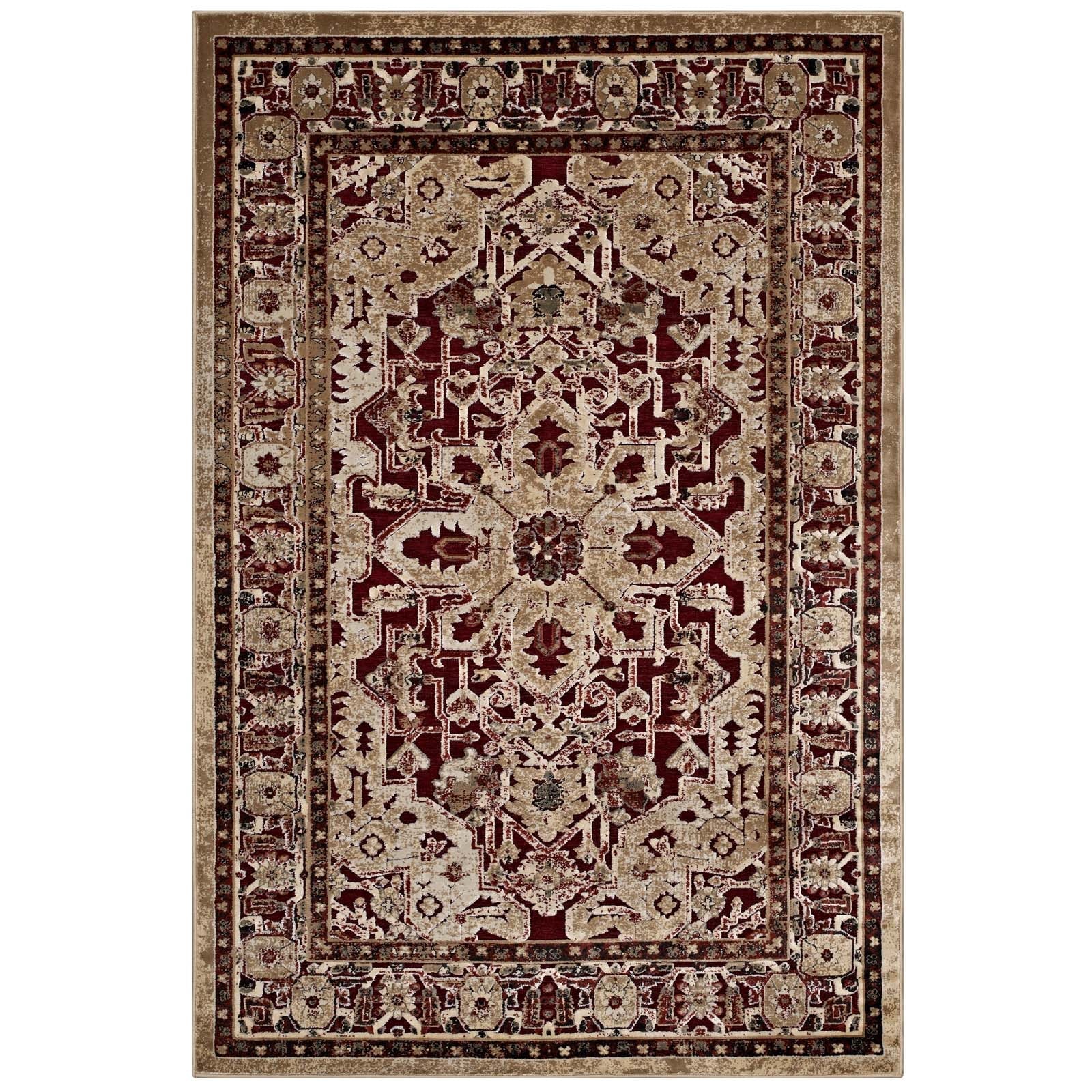 Grania Ornate Vintage Floral Turkish 8x10 Area Rug by Modway
