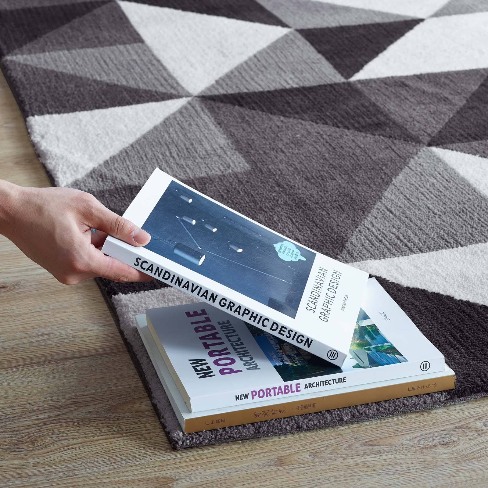 Kahula Geometric Triangle Mosaic 8x10 Area Rug by Modway