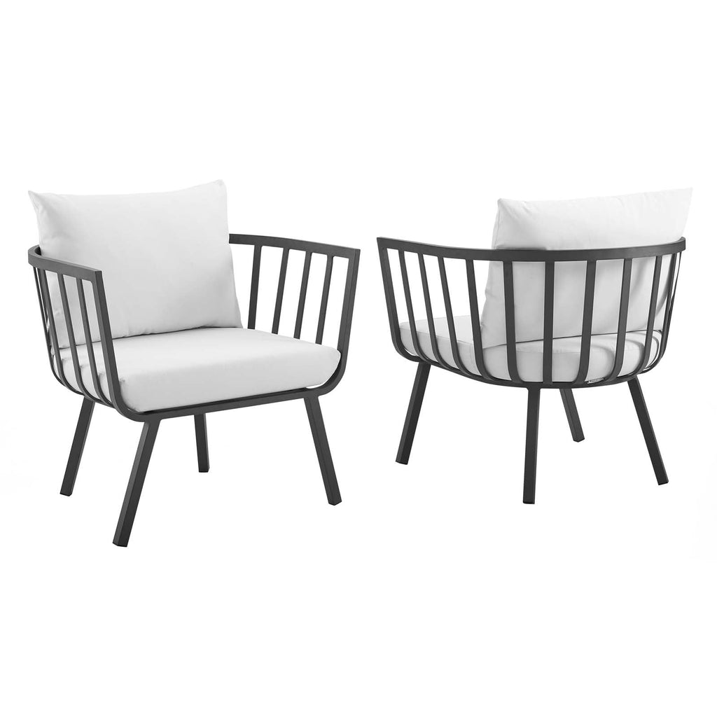 Riverside Outdoor Patio Aluminum Armchair Set of 2 by Modway