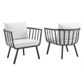 Riverside Outdoor Patio Aluminum Armchair Set of 2 by Modway