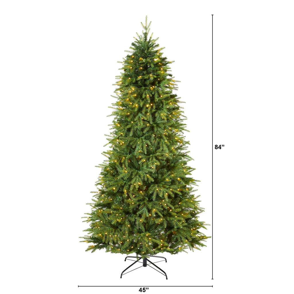 7' Vancouver Fir 'Natural Look' Artificial Christmas Tree w/ 500 Clear LED Light