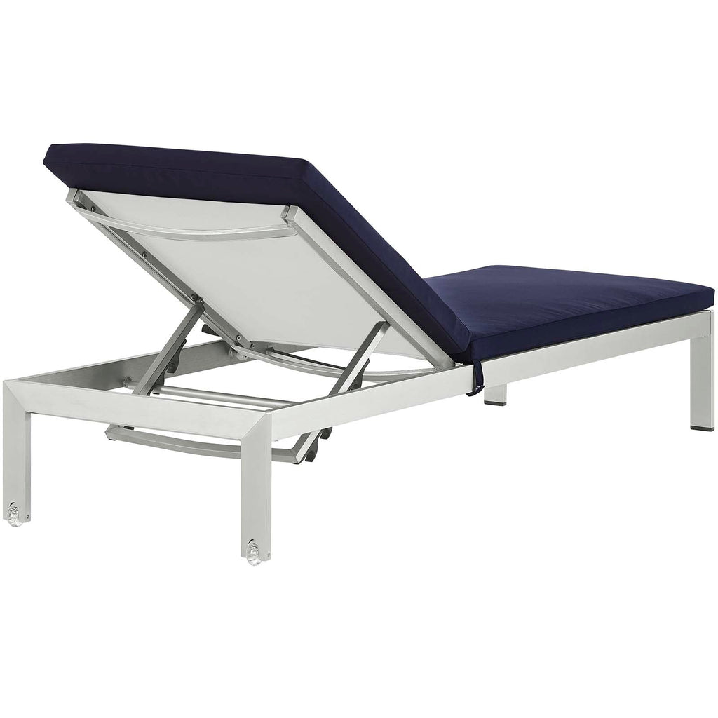 Shore Outdoor Patio Aluminum Chaise with Cushions by Modway