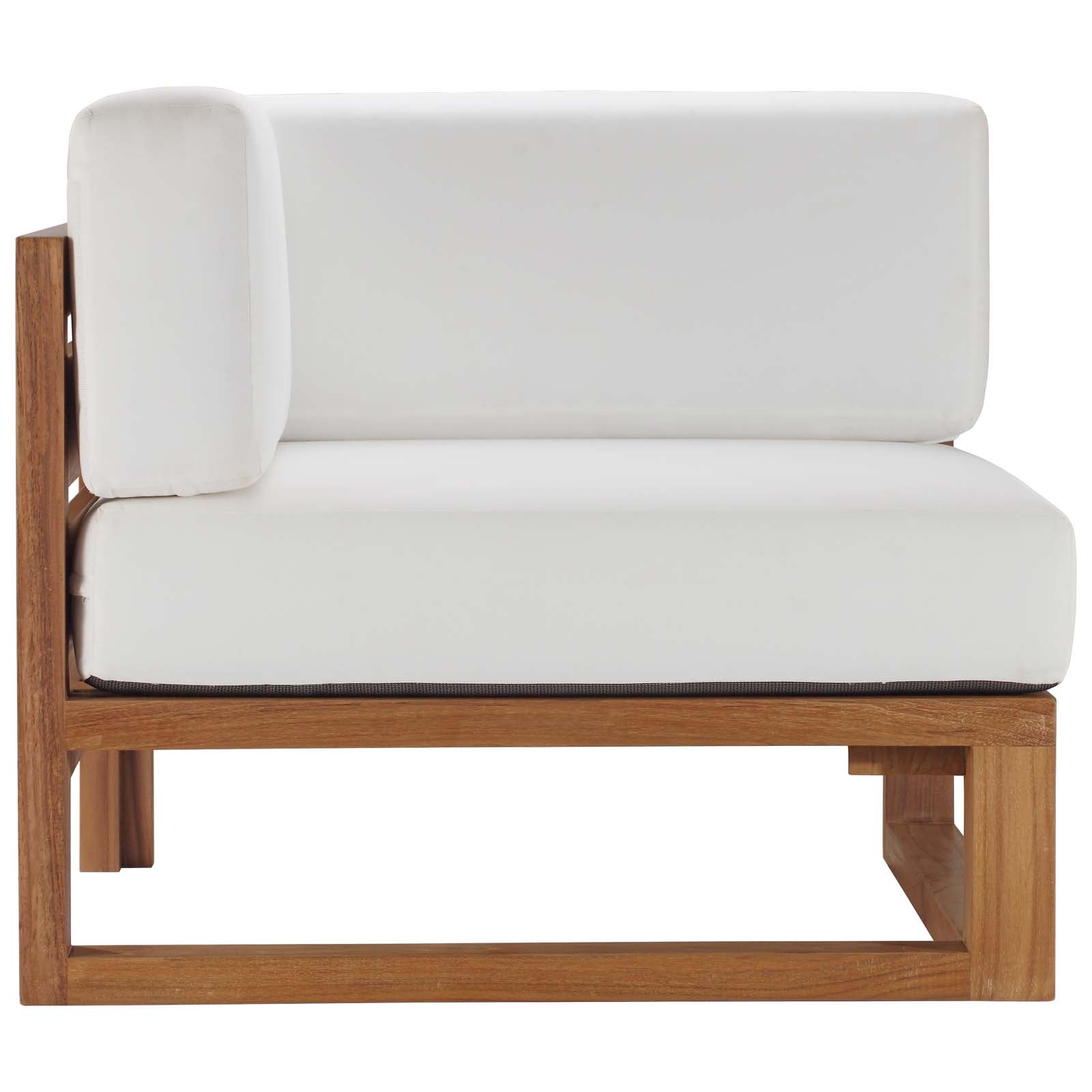 Upland Outdoor Patio Teak Wood Corner Chair by Modway