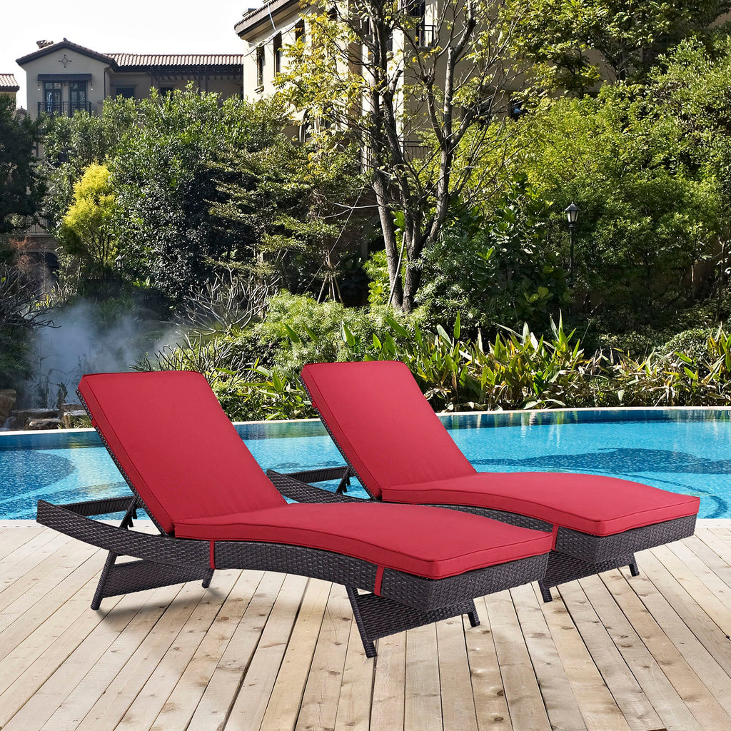 Convene Outdoor Patio Chaise Set of 2 by Modway