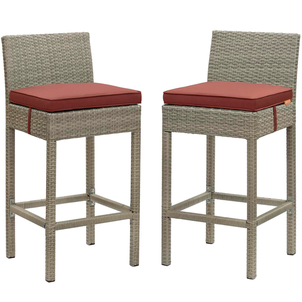 Conduit Outdoor Patio Wicker Rattan Bar Stool Set of 2 by Modway