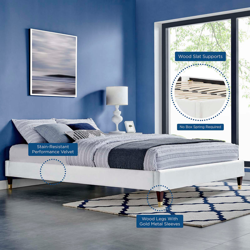 Harlow Performance Velvet King Platform Bed Frame by Modway