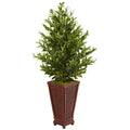 46"  Olive Cone Topiary Artificial Tree in Decorative Planter