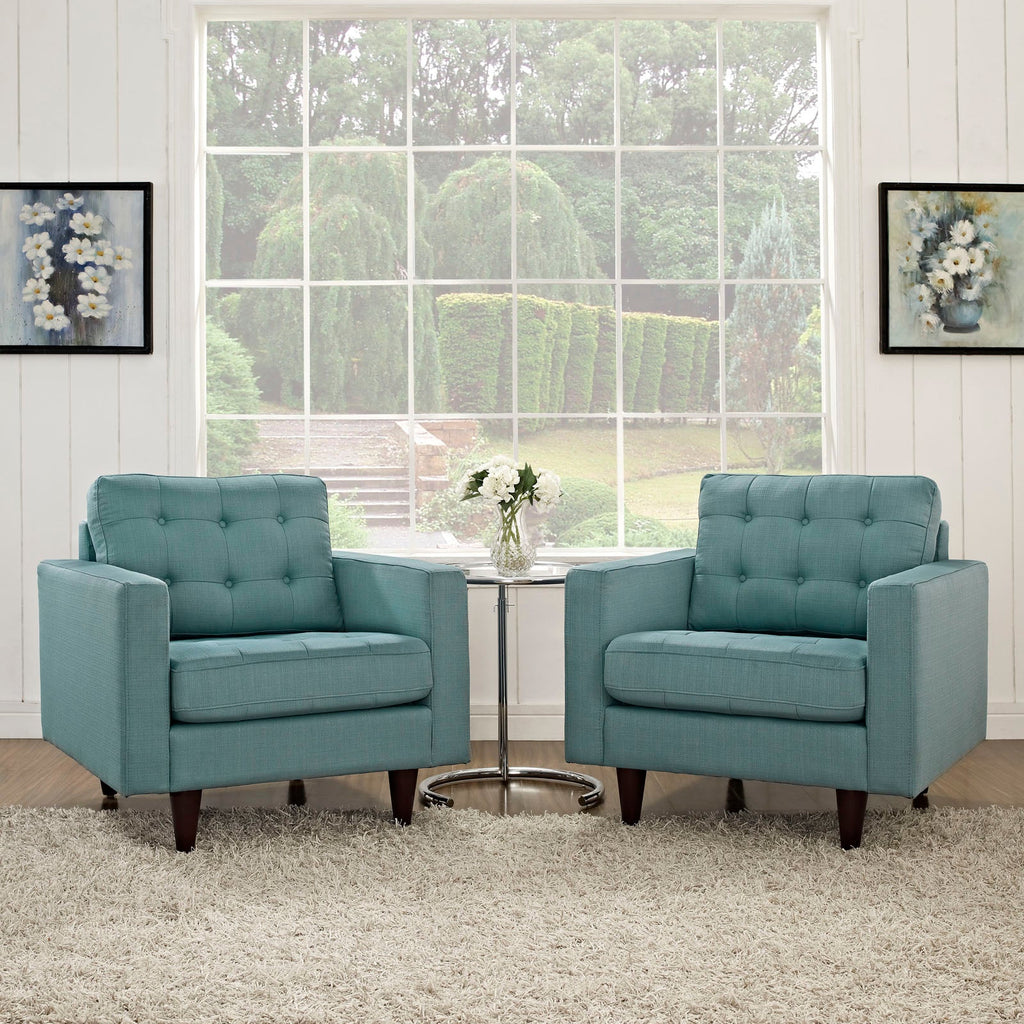 Empress Upholstered Fabric Armchair Set of 2 by Modway