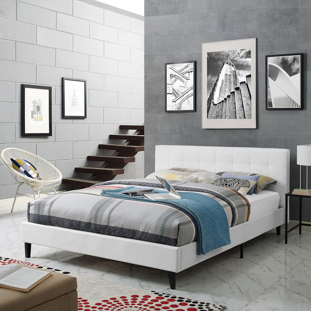 Linnea Faux Leather Queen Bed by Modway