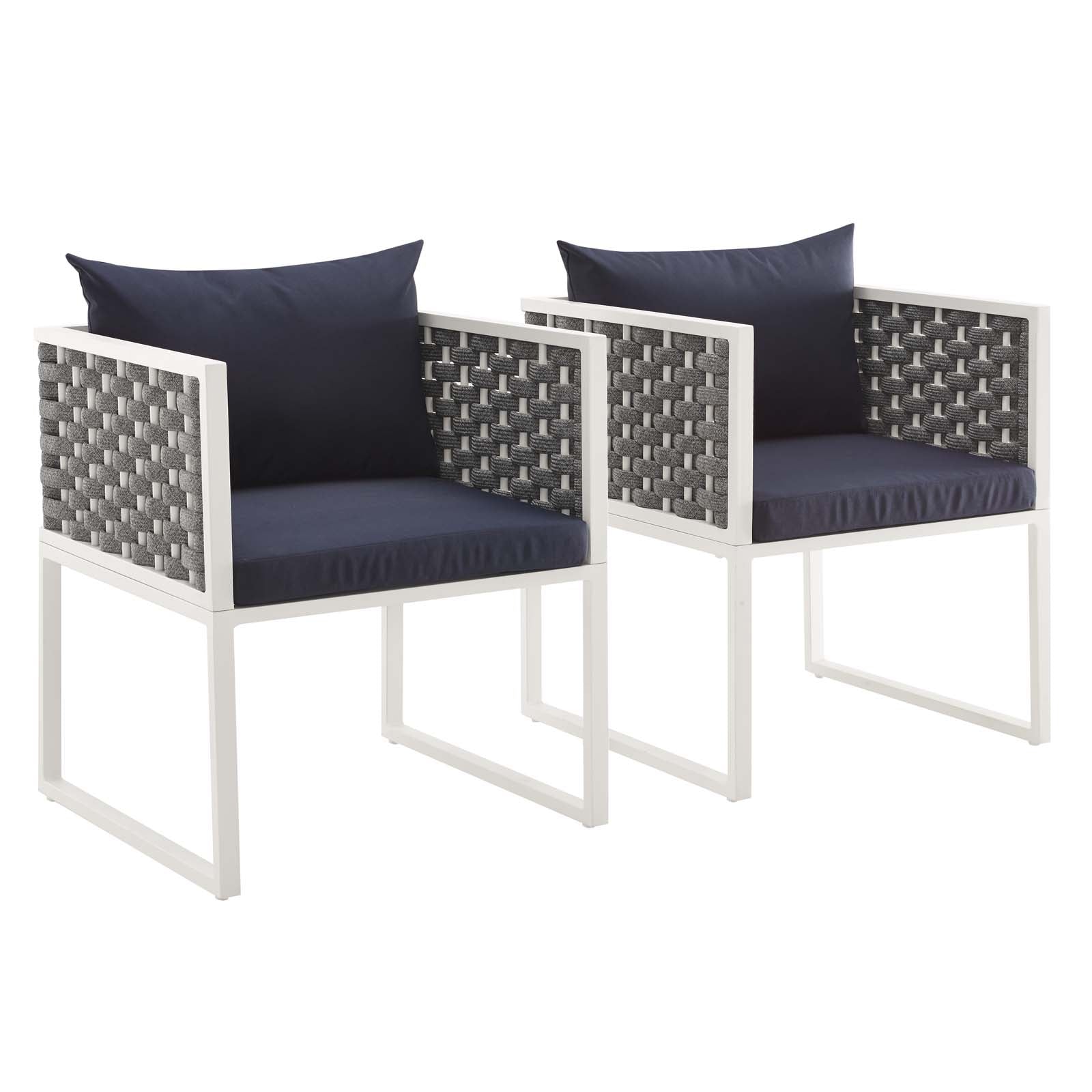 Stance Outdoor Patio Aluminum Dining Armchair Set of 2 by Modway