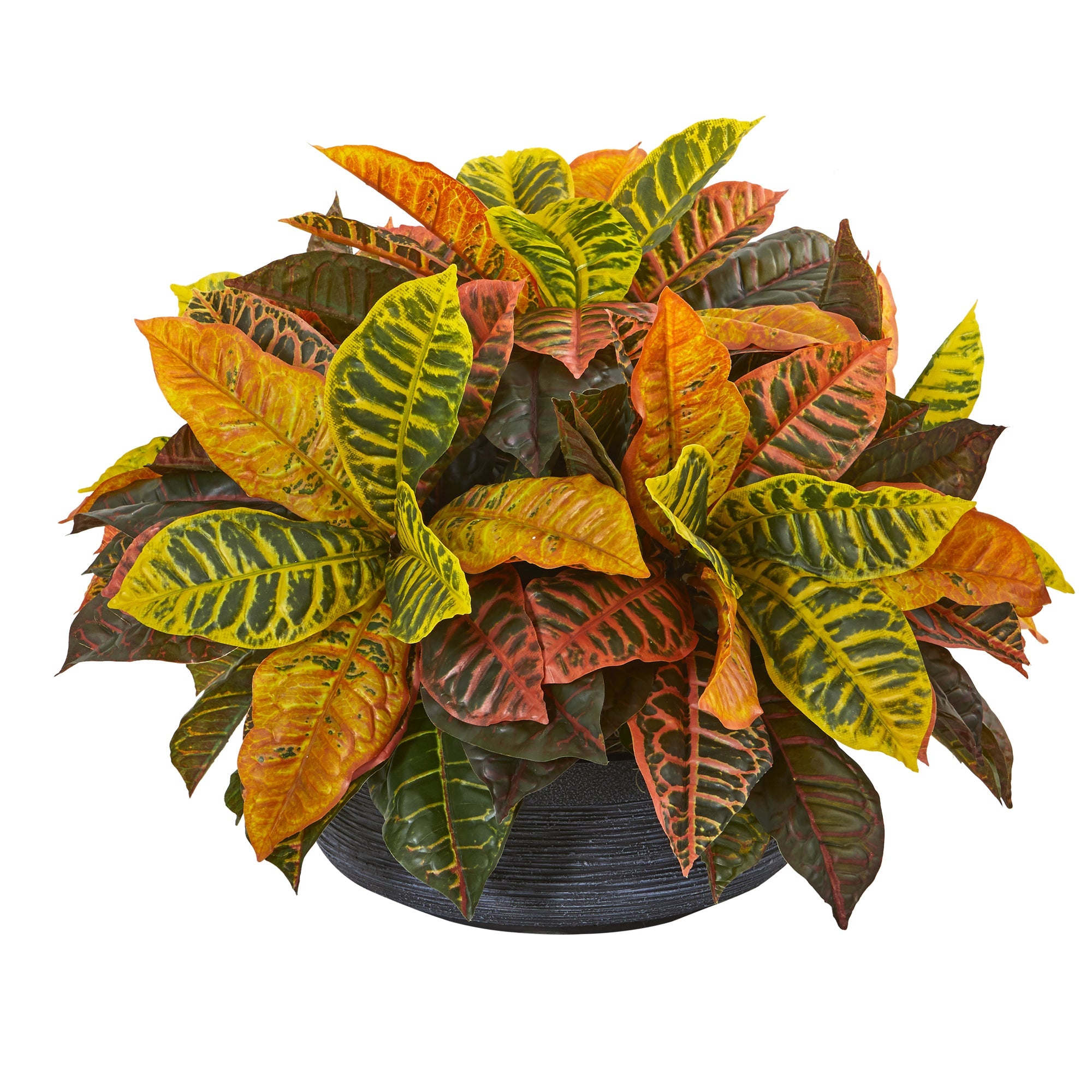 23"  Garden Croton Artificial Plant in Decorative Bowl (Real Touch)