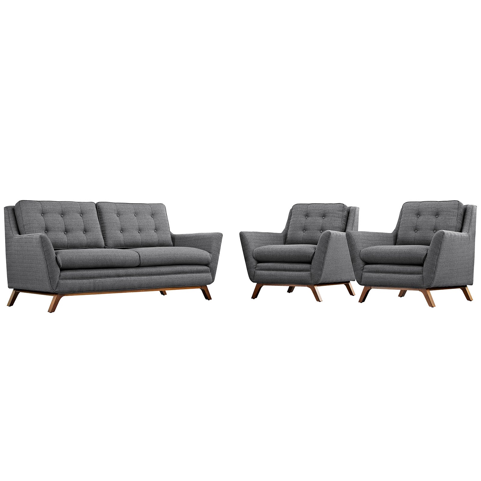 Beguile 3 Piece Upholstered Fabric Living Room Set by Modway