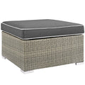 Repose Outdoor Patio Upholstered Fabric Ottoman by Modway