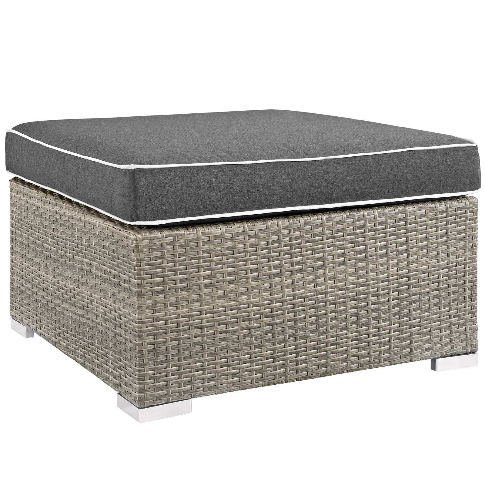 Repose Outdoor Patio Upholstered Fabric Ottoman by Modway