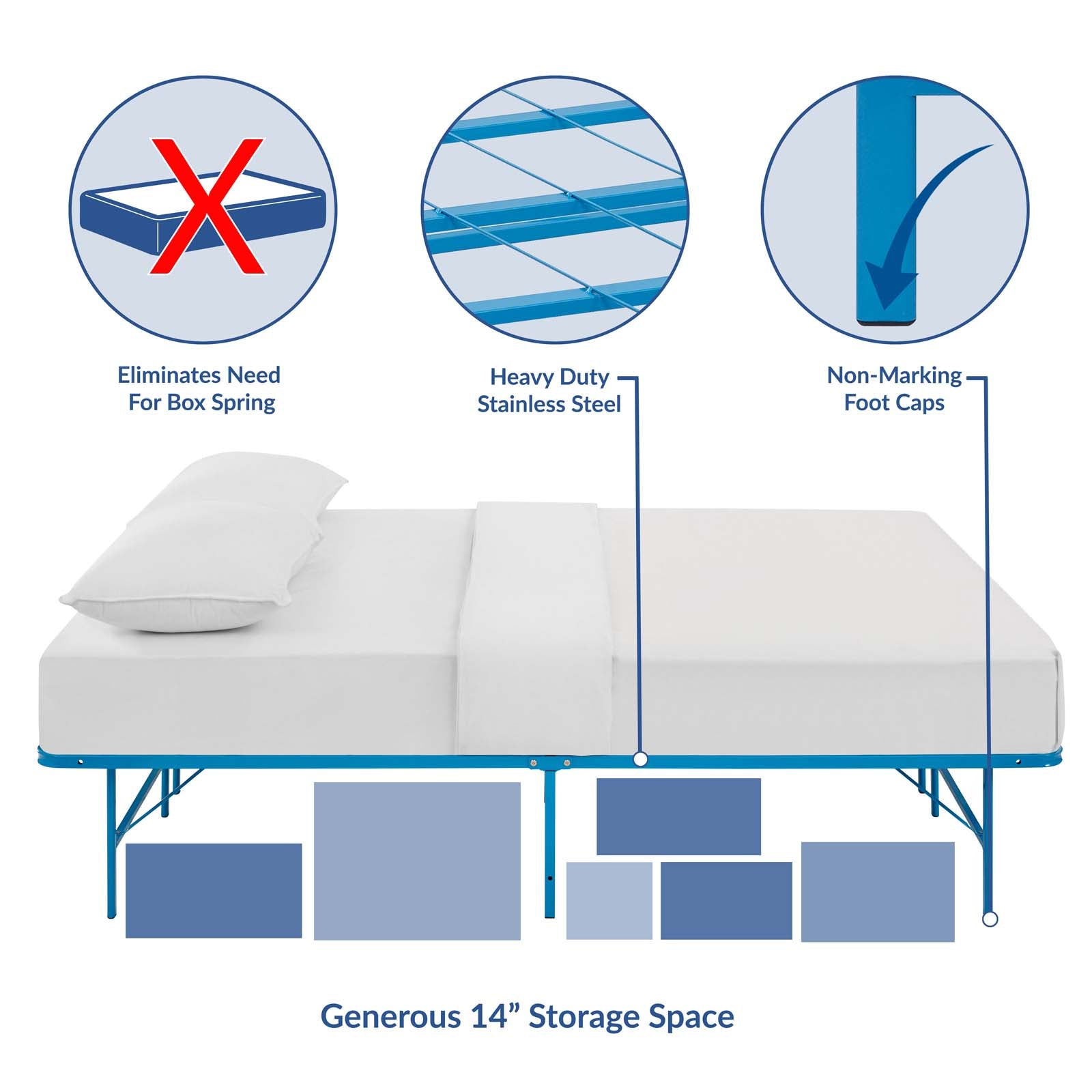 Horizon Stainless Steel Full Bed Frame by Modway