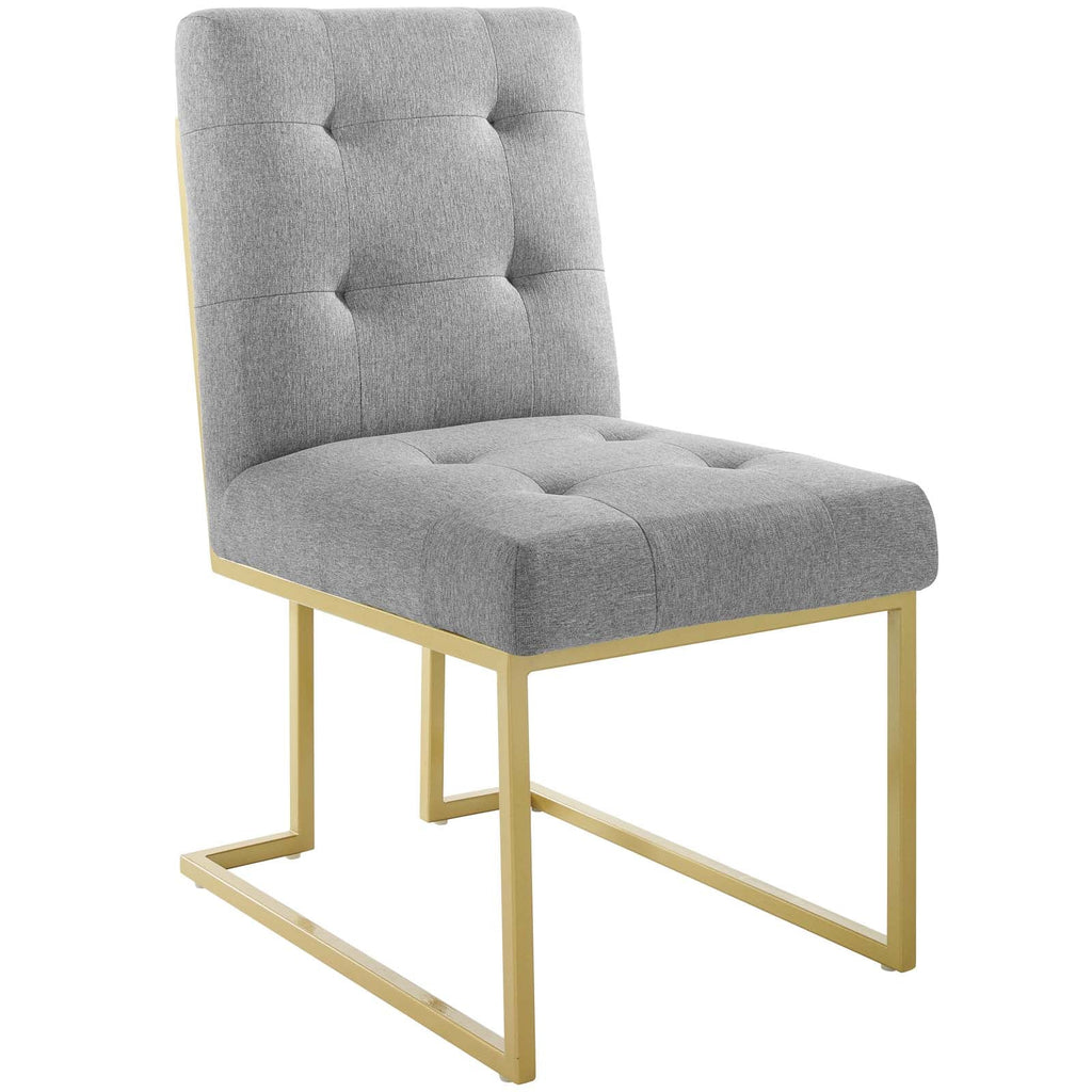 Privy Gold Stainless Steel Upholstered Fabric Dining Accent Chair by Modway