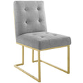 Privy Gold Stainless Steel Upholstered Fabric Dining Accent Chair by Modway