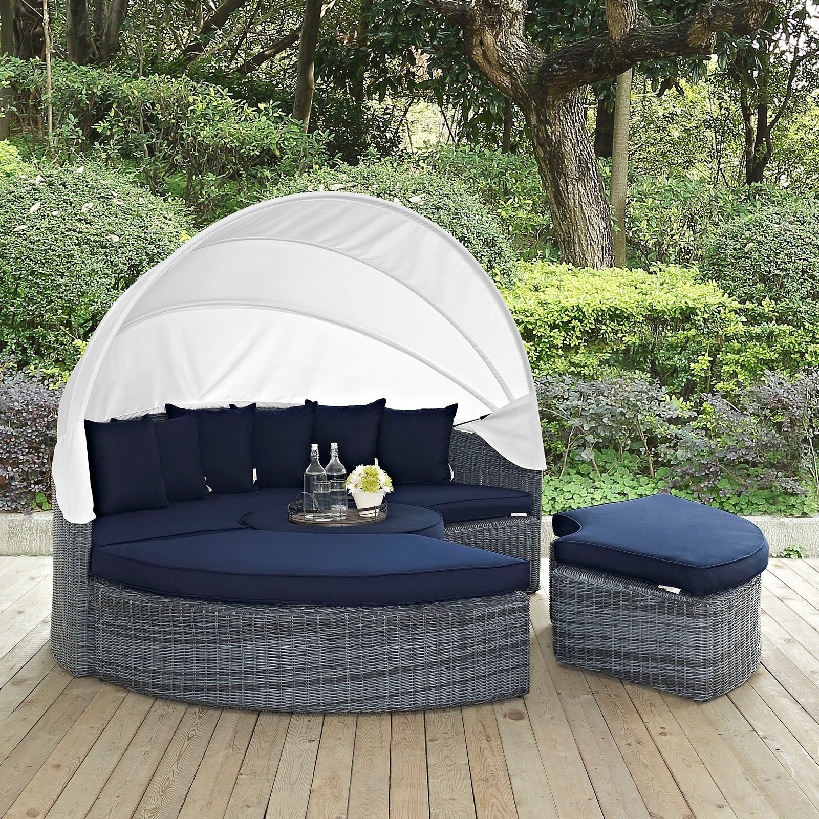 Summon Canopy Outdoor Patio Sunbrella¨ Daybed by Modway