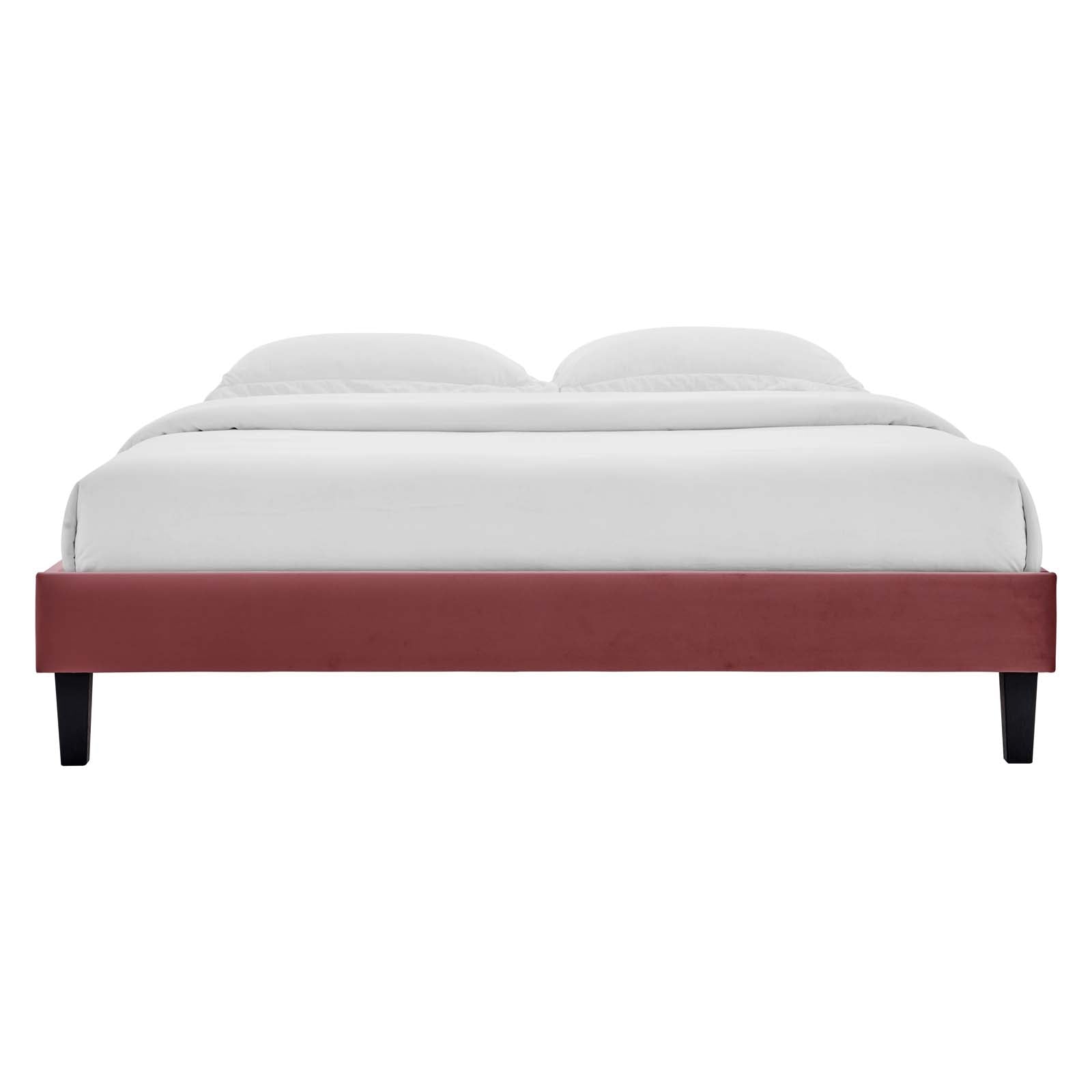 Reign Performance Velvet Queen Platform Bed Frame by Modway