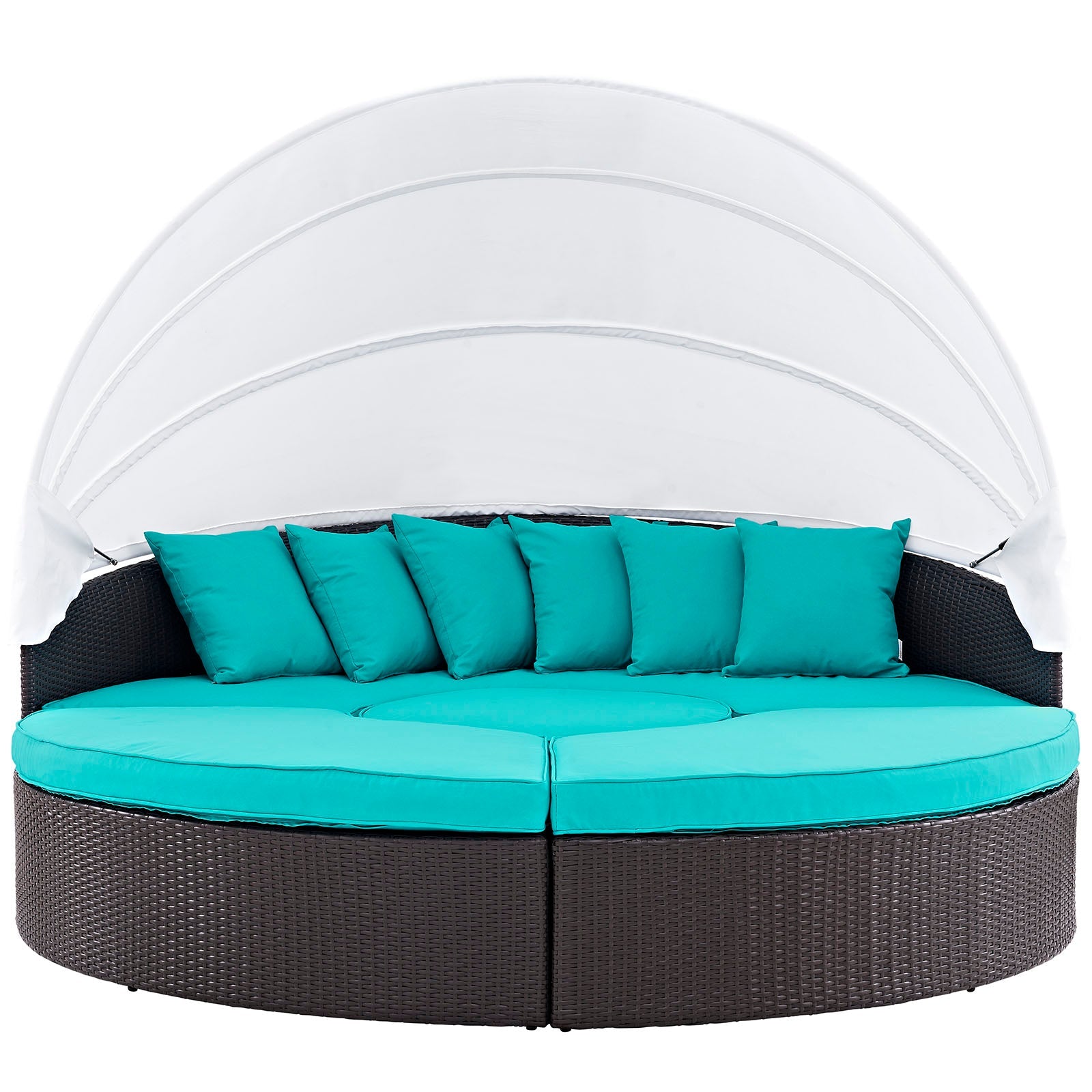 Quest Outdoor Patio Wicker Rattan Canopy Sectional Daybed by Modway